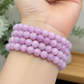 Kunzite Bracelets Elastic Wearable Crystal Gemstone 8-9mm Bead Size 16cm