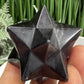 Silver Black Obsidian Merkabah Crystal Carving 81g