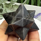 Silver Black Obsidian Merkabah Crystal Carving 81g