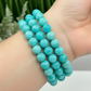 Blue Amazonite Crystals Bracelets Wearable Gemstones Elastic 9-10mm Beads 16cm