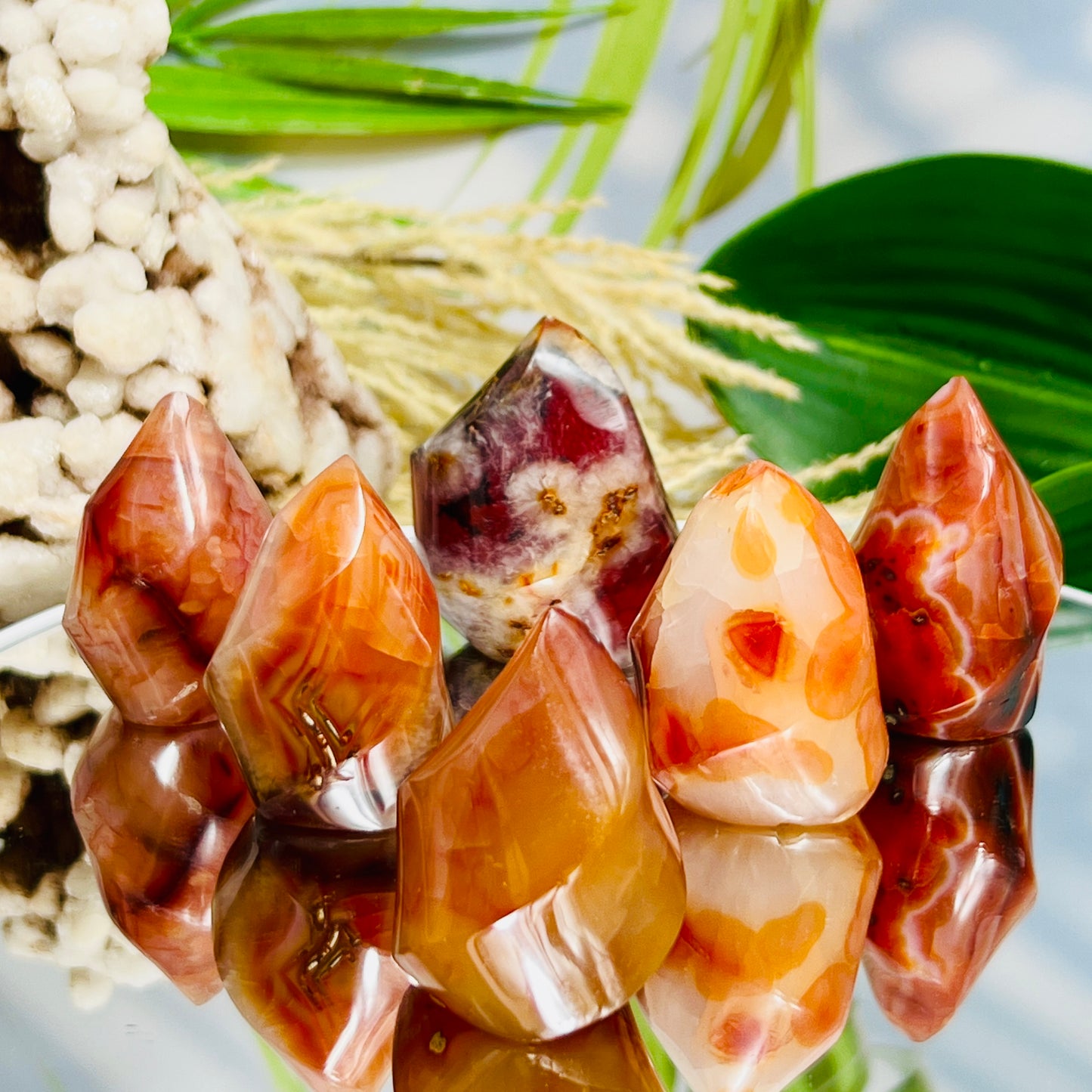 Carnelian Flames Healing Crystal Carvings YOU CHOOSE