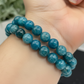 Blue Apatite Crystals Bracelets Wearable Gemstones Elastic 17cm