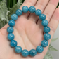 Blue Apatite Crystals Bracelets Wearable Gemstones Elastic 17cm