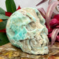 Blue Aragonite Skull Crystal Skull Carving 1086g