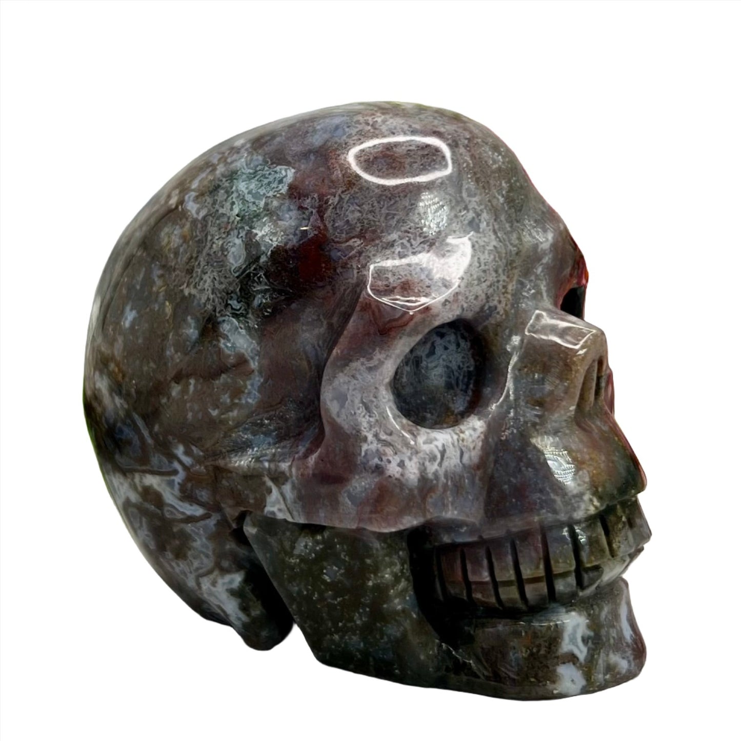 Ocean Sea Jasper Skull Crystal Skull Carving 972g