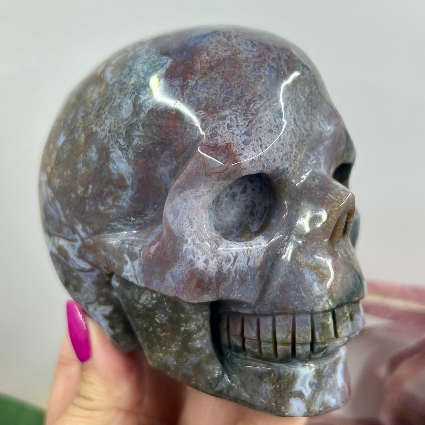 Ocean Sea Jasper Skull Crystal Skull Carving 972g