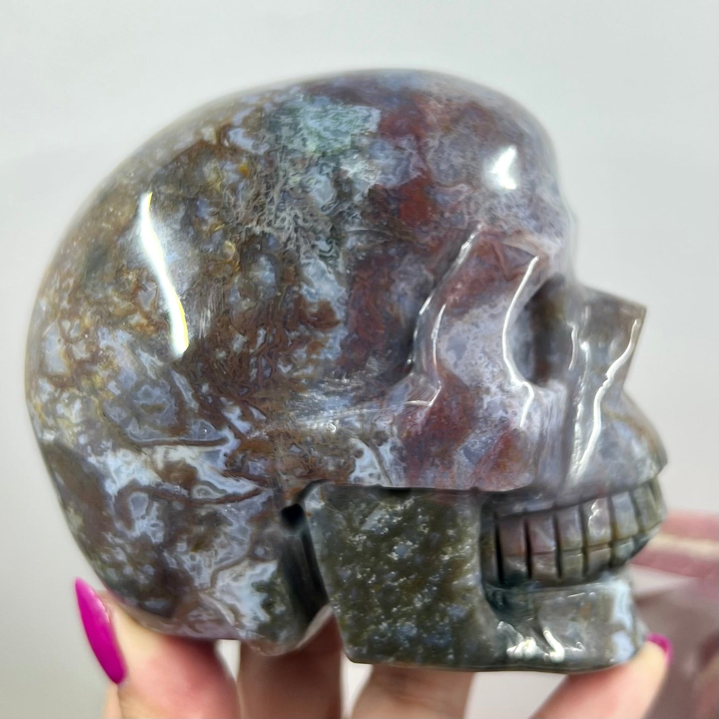 Ocean Sea Jasper Skull Crystal Skull Carving 972g