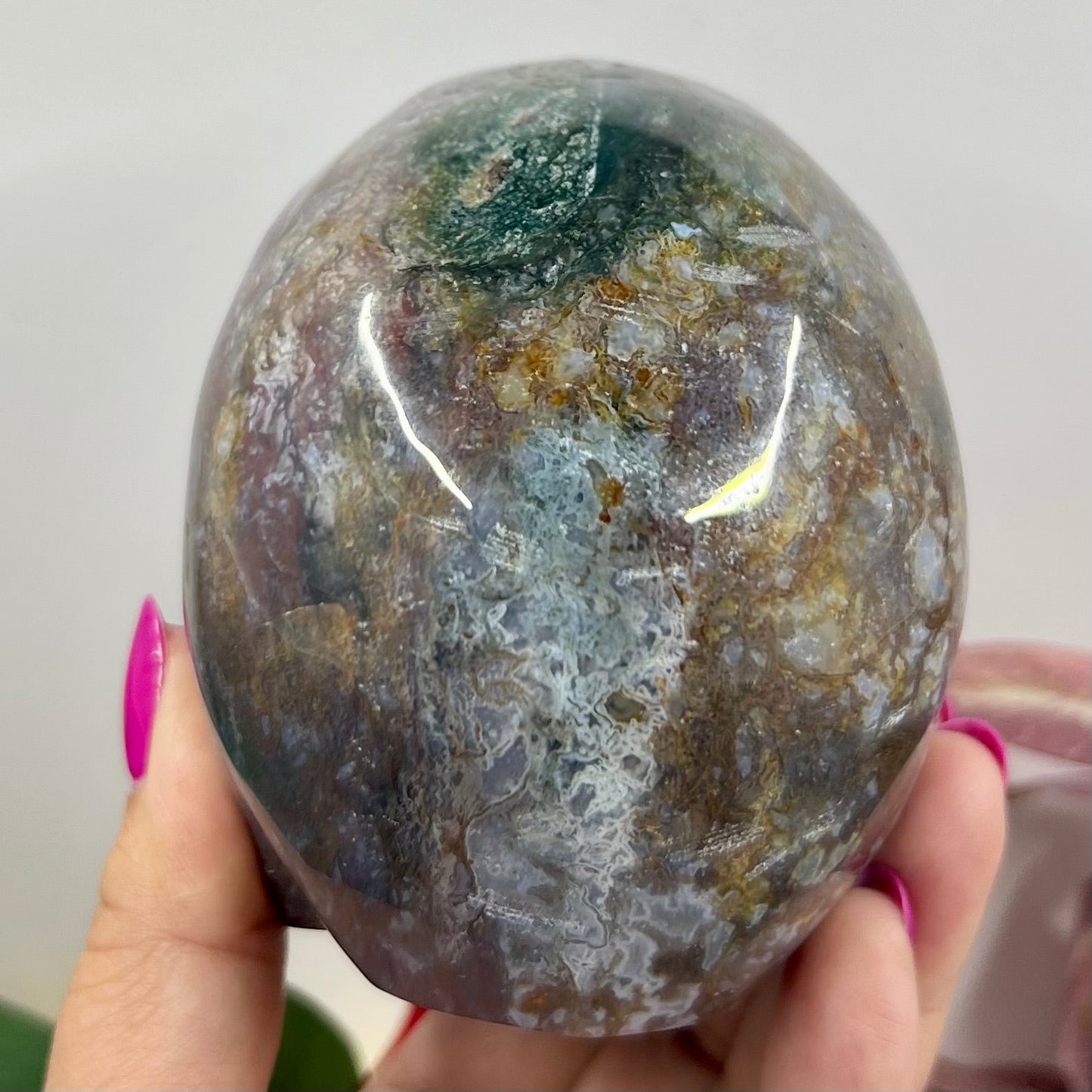 Ocean Sea Jasper Skull Crystal Skull Carving 972g
