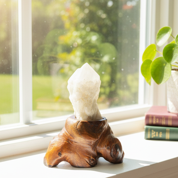 Candle Pineapple Quartz Flower Cluster Crystal Specimen With Stand 214g