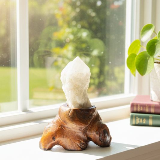 Candle Pineapple Quartz Flower Cluster Crystal Specimen With Stand 214g