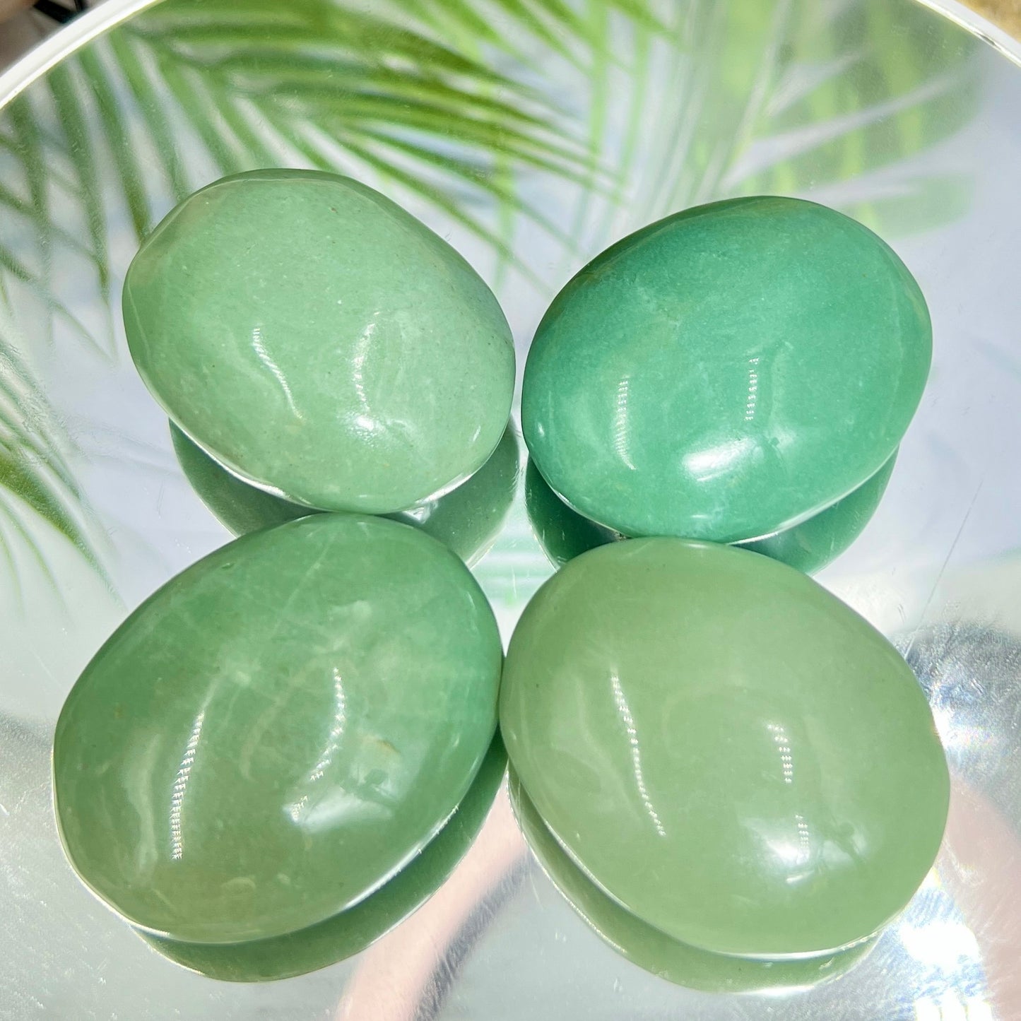 Green Aventurine Palm Stones Worry Meditation Crystals YOU CHOOSE