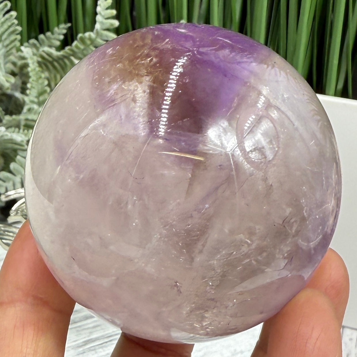 Ametrine Quartz Sphere Amethyst with Citrine Natural Crystal Ball 360g 64mm