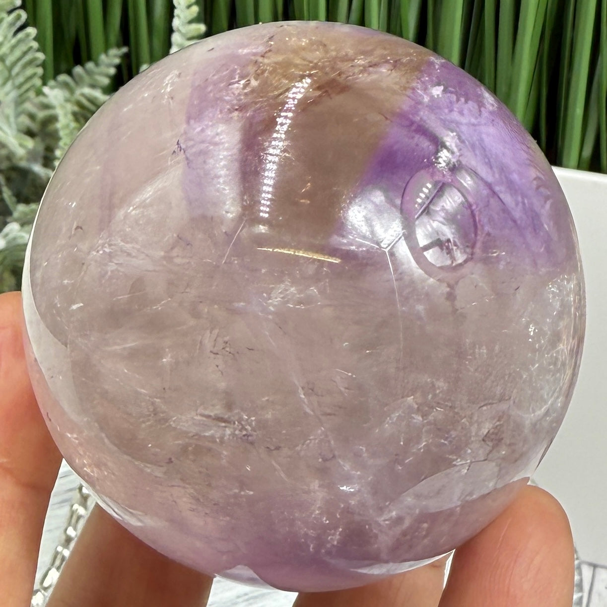 Ametrine Quartz Sphere Amethyst with Citrine Natural Crystal Ball 360g 64mm