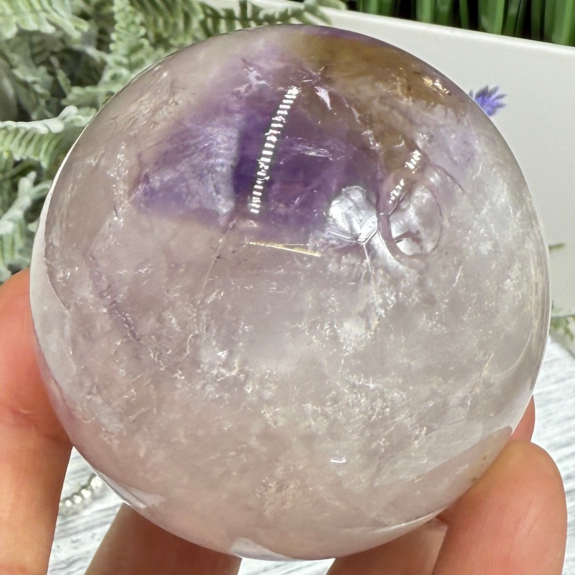 Ametrine Quartz Sphere Amethyst with Citrine Natural Crystal Ball 360g 64mm