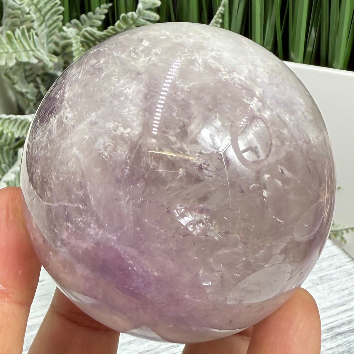Ametrine Quartz Sphere Amethyst with Citrine Natural Crystal Ball 360g 64mm