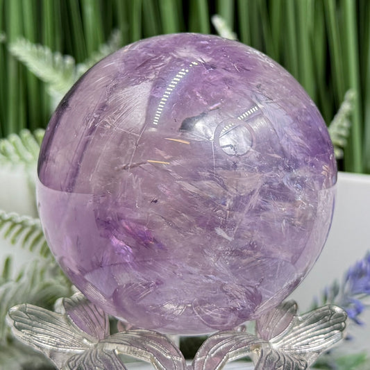Amethyst Sphere Natural Stone for Spirituality Crystal Ball 391g 65mm