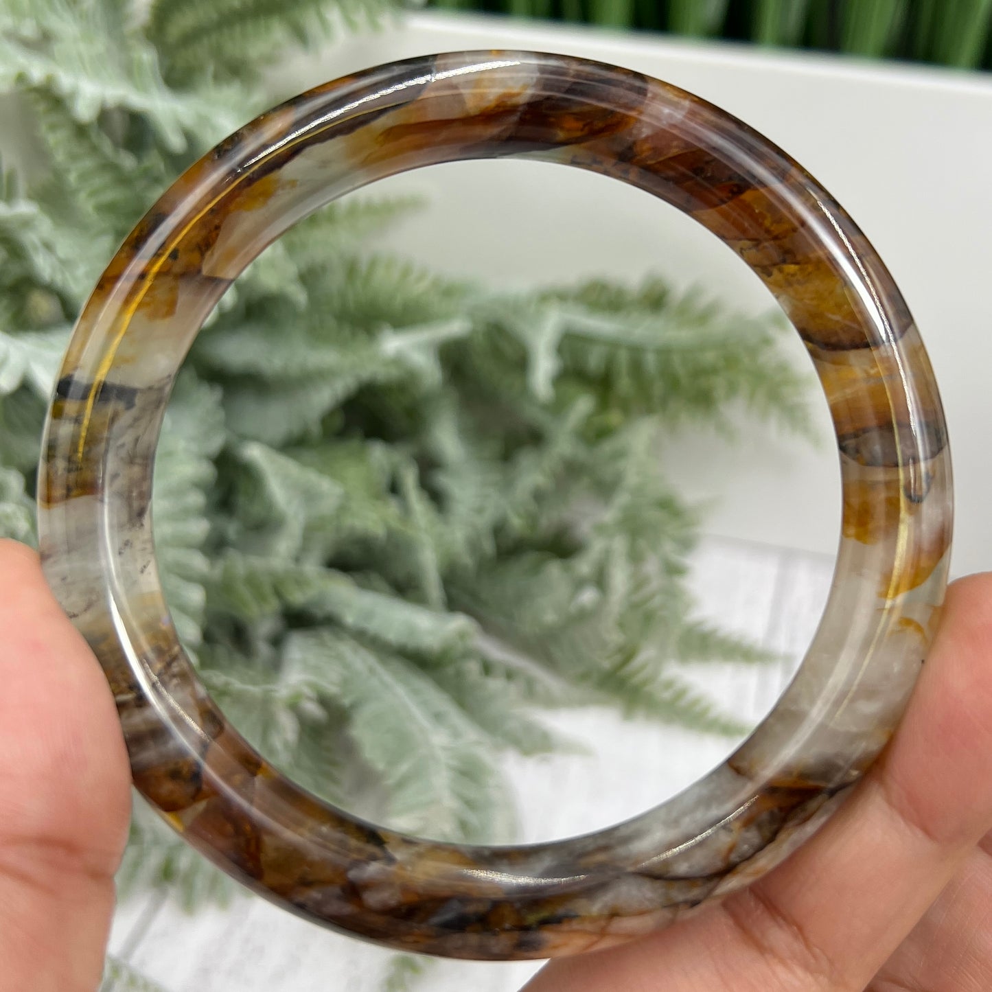 Golden Healer Quartz Bangle Gemstone Jewellery Wearable Crystal 61mm Diameter