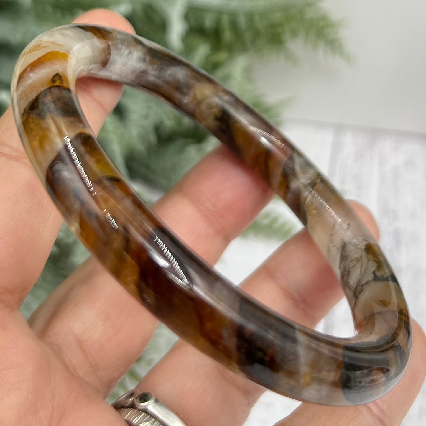 Golden Healer Quartz Bangle Gemstone Jewellery Wearable Crystal 61mm Diameter