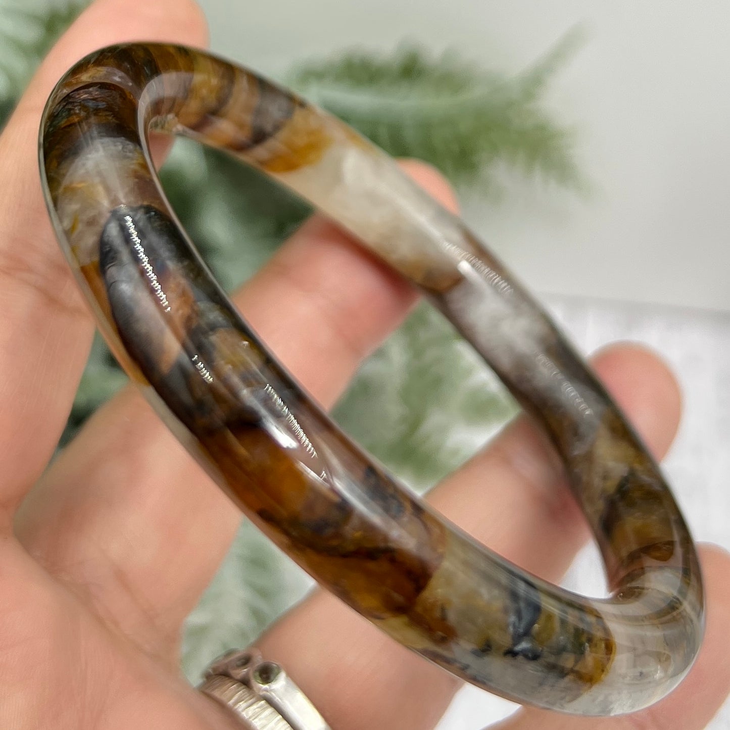 Golden Healer Quartz Bangle Gemstone Jewellery Wearable Crystal 61mm Diameter