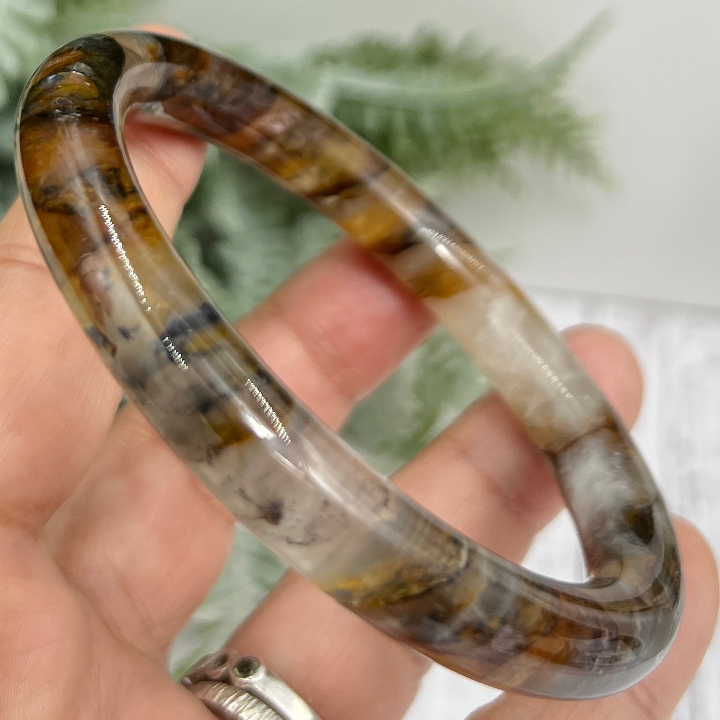 Golden Healer Quartz Bangle Gemstone Jewellery Wearable Crystal 61mm Diameter