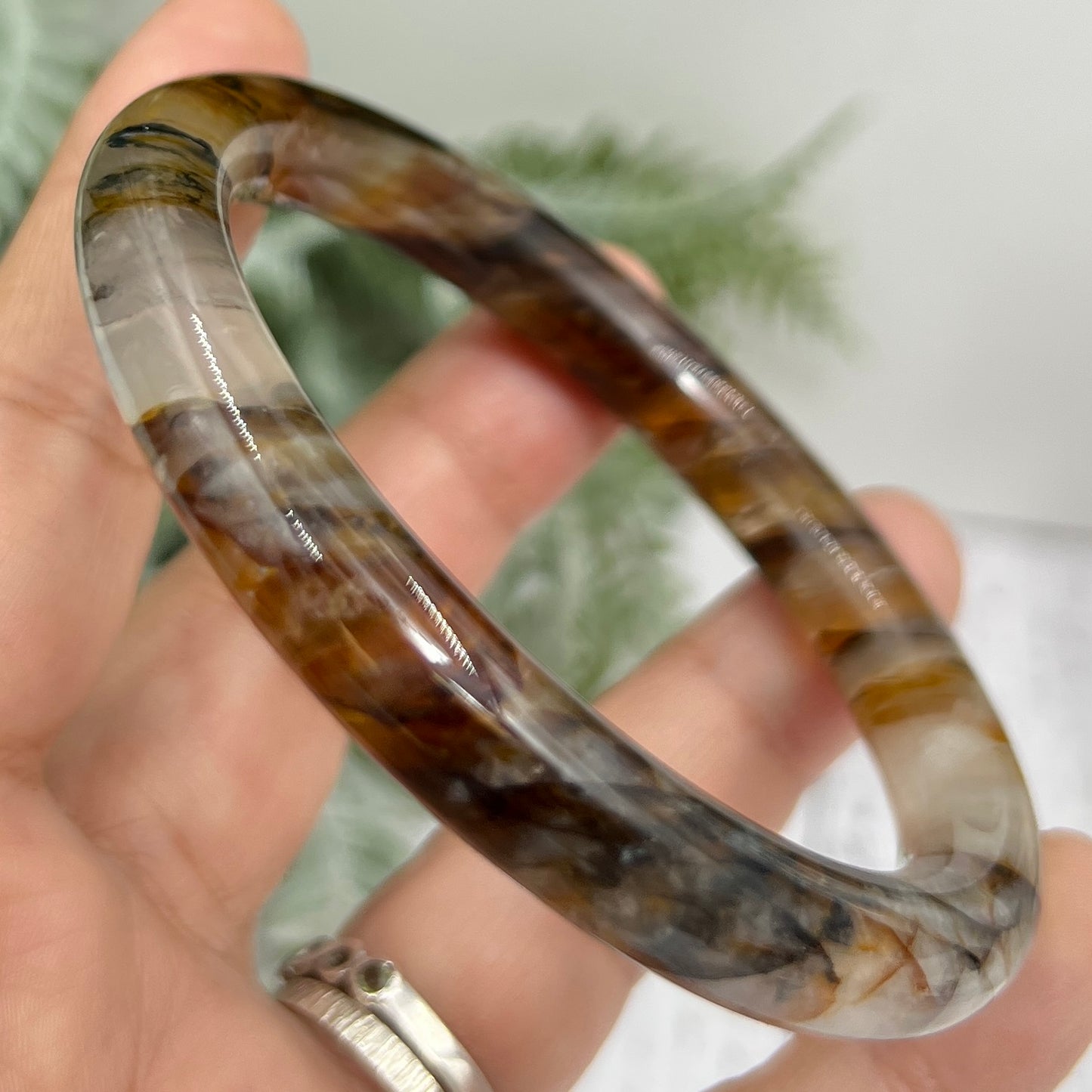 Golden Healer Quartz Bangle Gemstone Jewellery Wearable Crystal 61mm Diameter