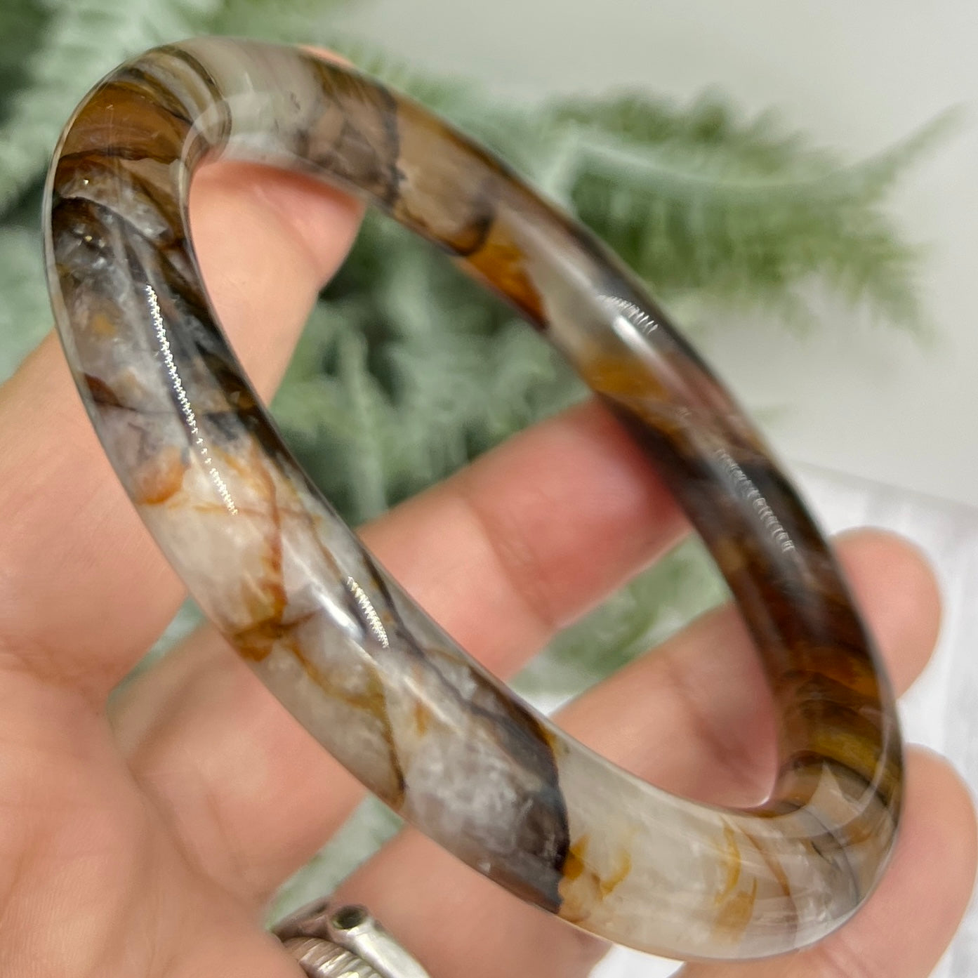 Golden Healer Quartz Bangle Gemstone Jewellery Wearable Crystal 61mm Diameter