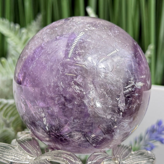 Amethyst Sphere Natural Stone for Spirituality Crystal Ball 329g 62mm