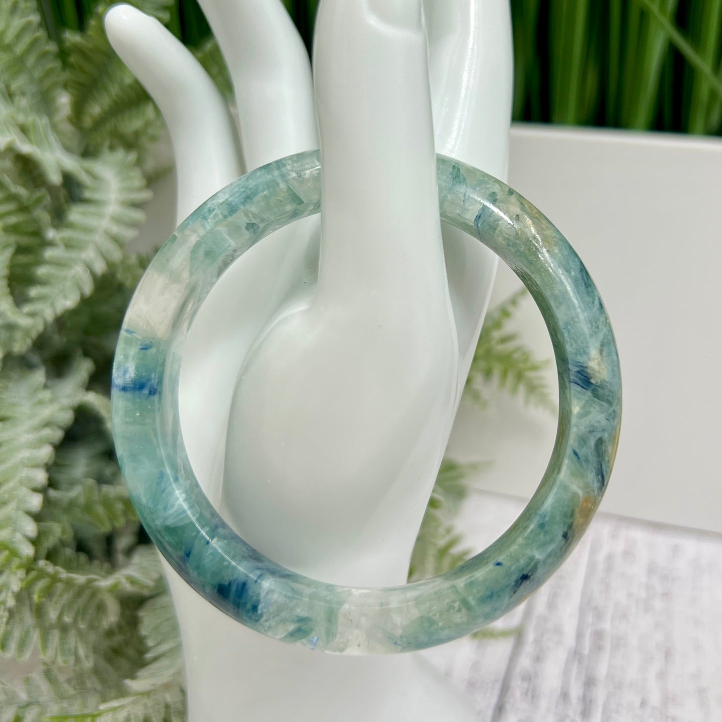 Chrysocolla Quartz Bangle Gemstone Jewellery Crystal 58mm Diameter