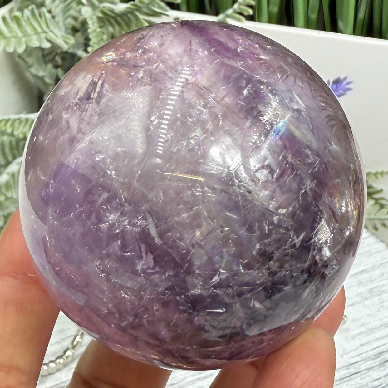 Amethyst Quartz Sphere Natural Stone for Spirituality Crystal Ball 329g 62mm