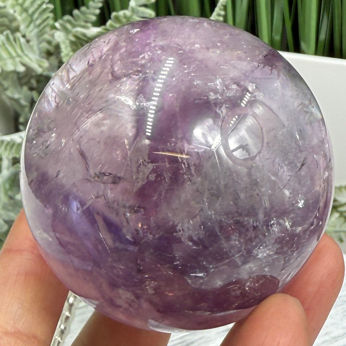 Amethyst Quartz Sphere Natural Stone for Spirituality Crystal Ball 329g 62mm