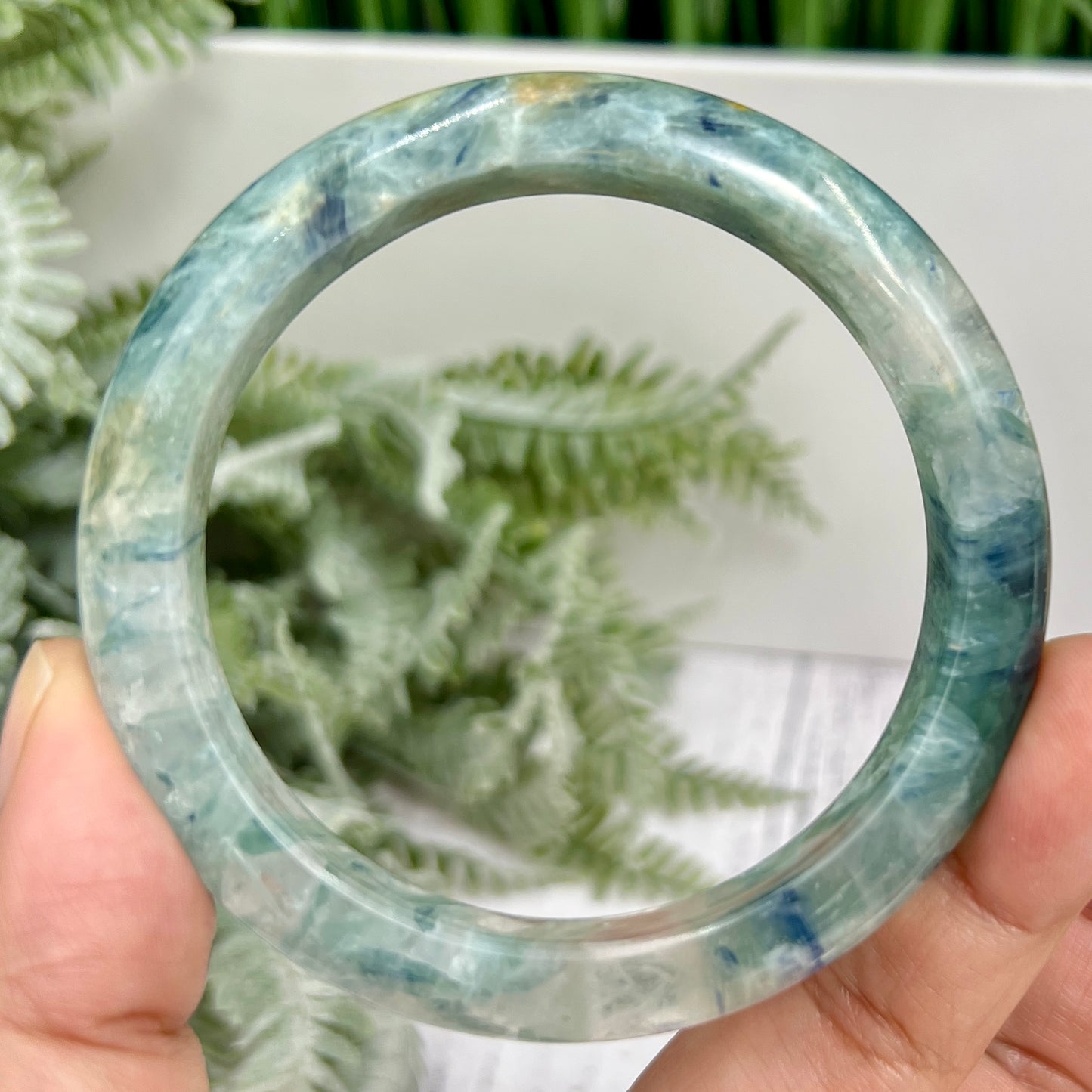 Chrysocolla Quartz Bangle Gemstone Jewellery Crystal 58mm Diameter