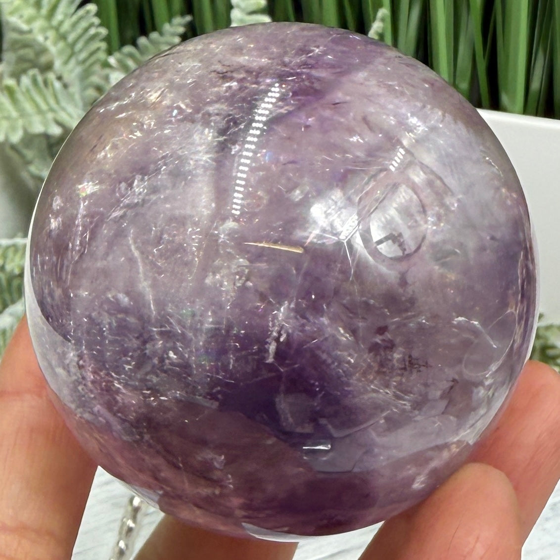 Amethyst Quartz Sphere Natural Stone for Spirituality Crystal Ball 329g 62mm