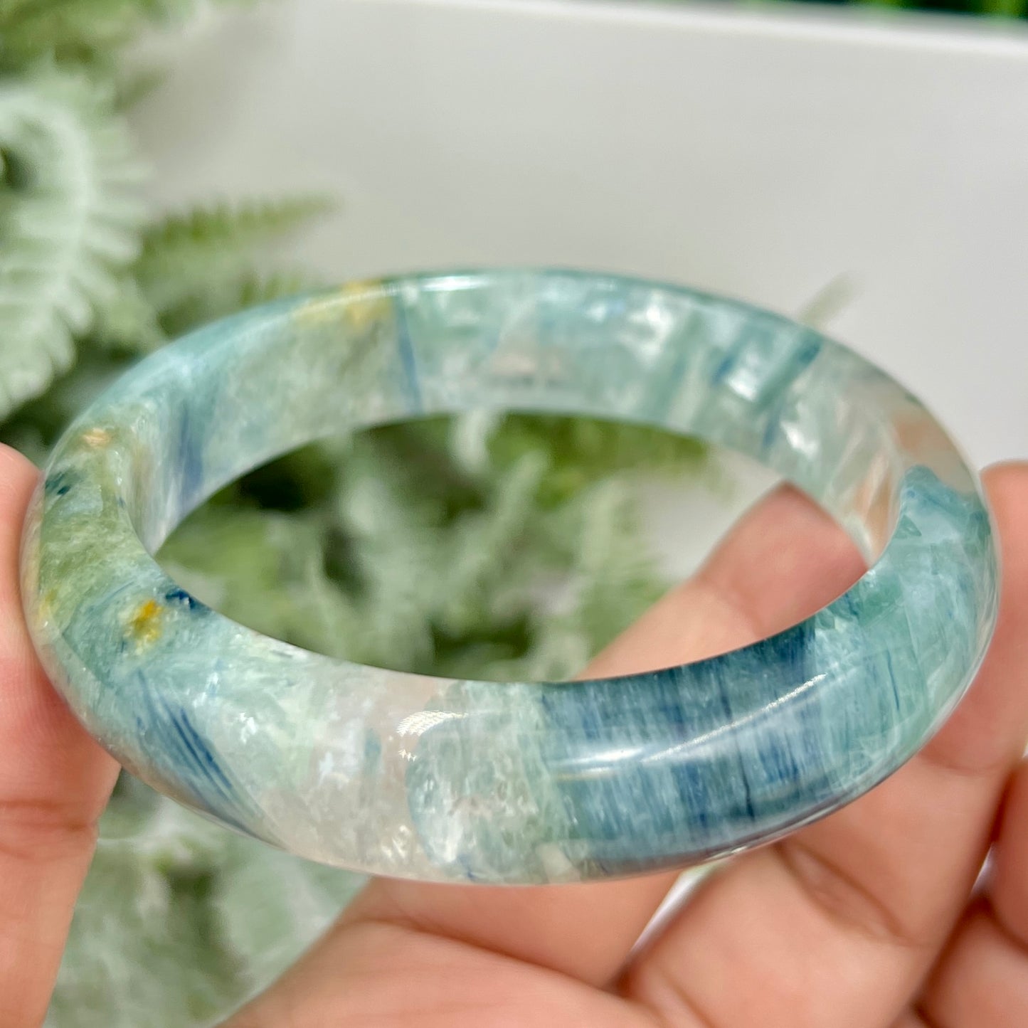Chrysocolla Quartz Bangle Gemstone Jewellery Crystal 58mm Diameter