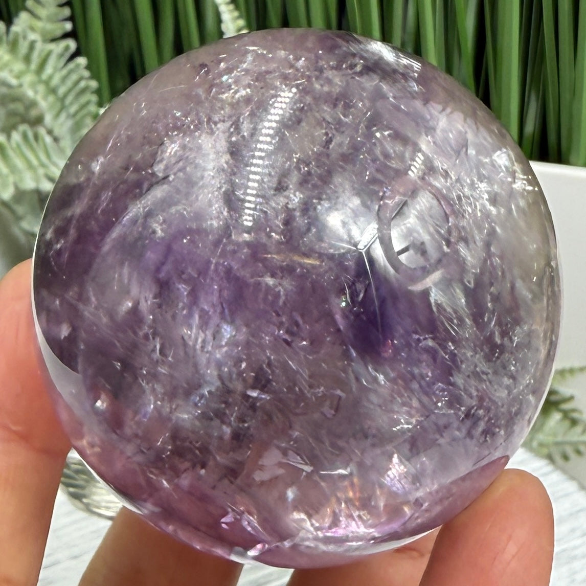 Amethyst Quartz Sphere Natural Stone for Spirituality Crystal Ball 329g 62mm