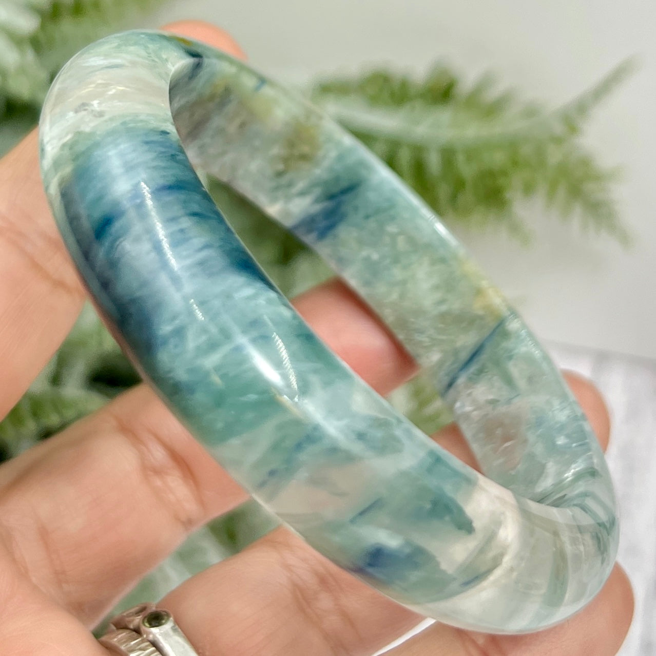 Chrysocolla Quartz Bangle Gemstone Jewellery Crystal 58mm Diameter