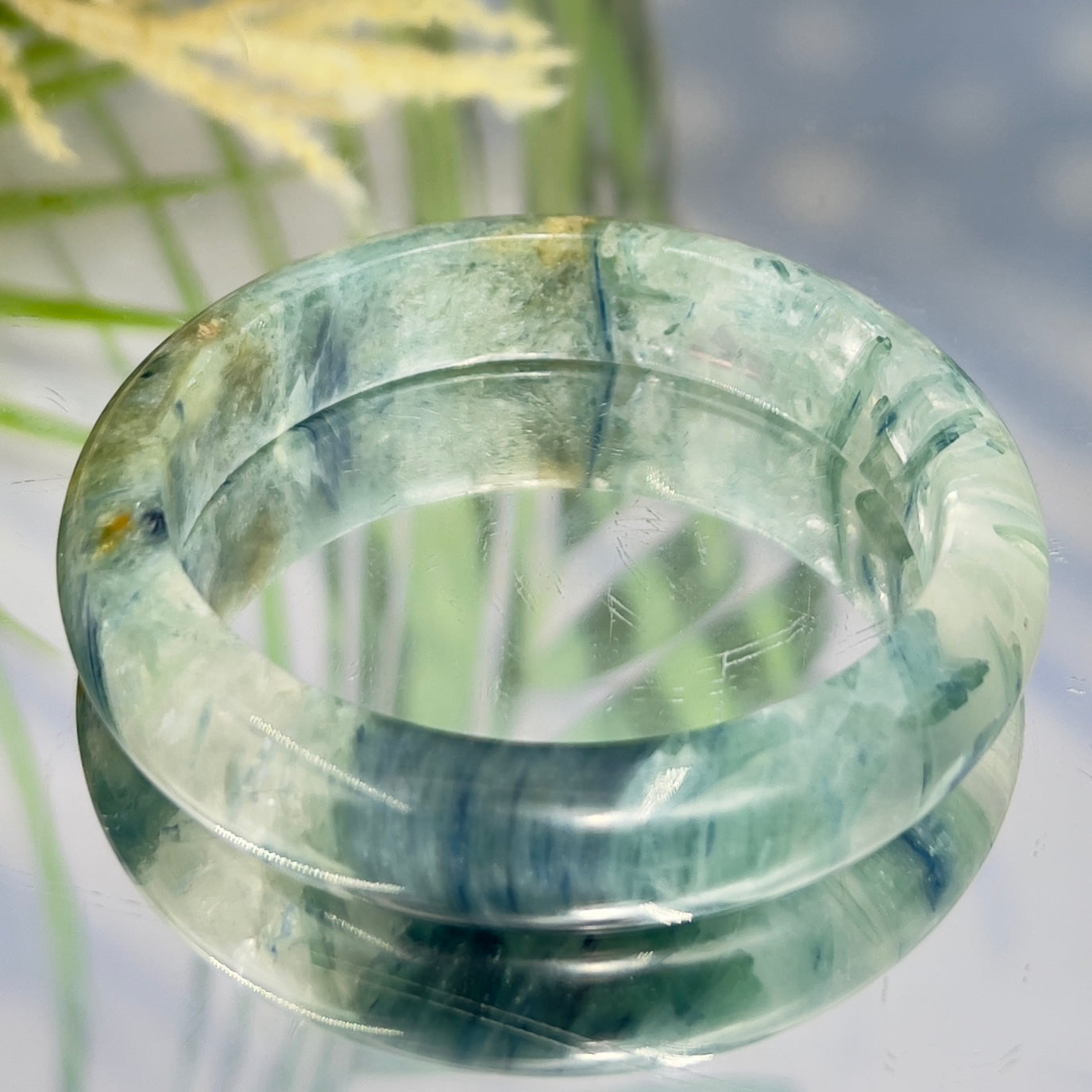 Chrysocolla Quartz Bangle Gemstone Jewellery Crystal 58mm Diameter