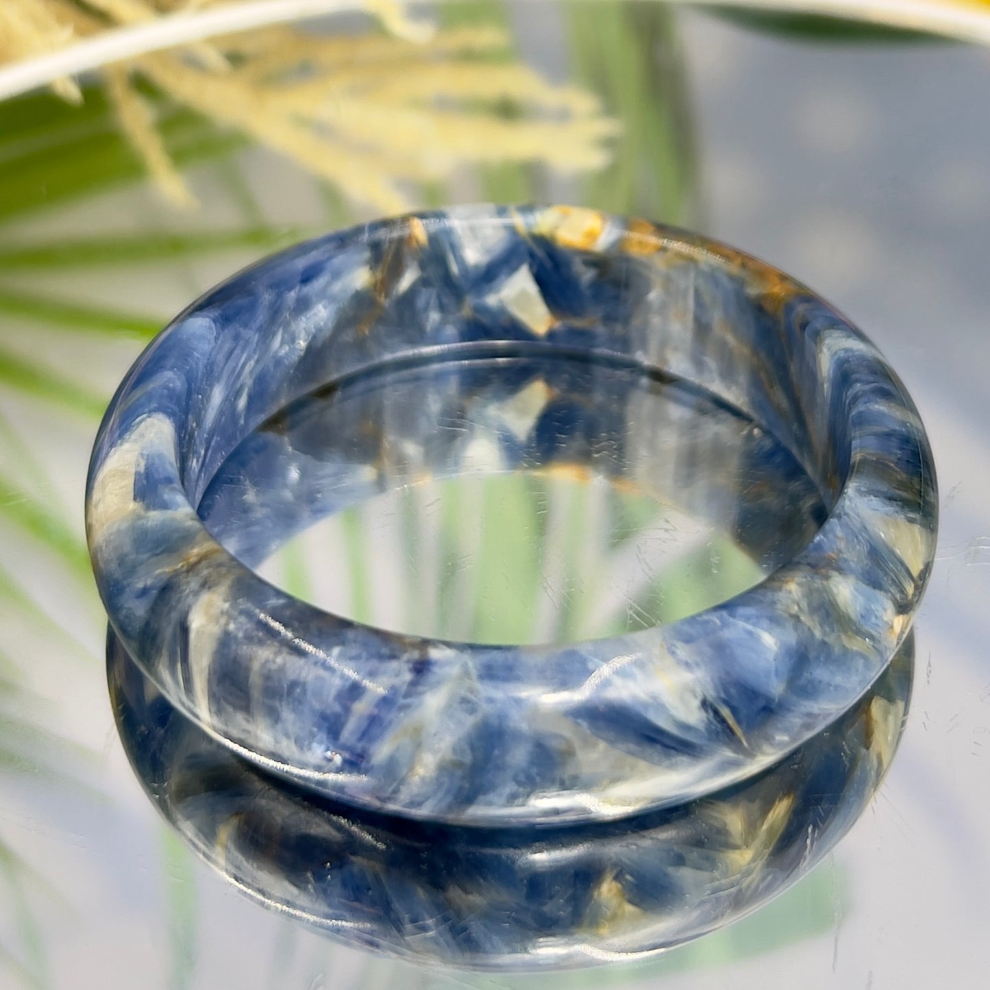 Blue Kyanite Mica Bangle High Quality RARE Crystal Jewellery 57mm Diameter