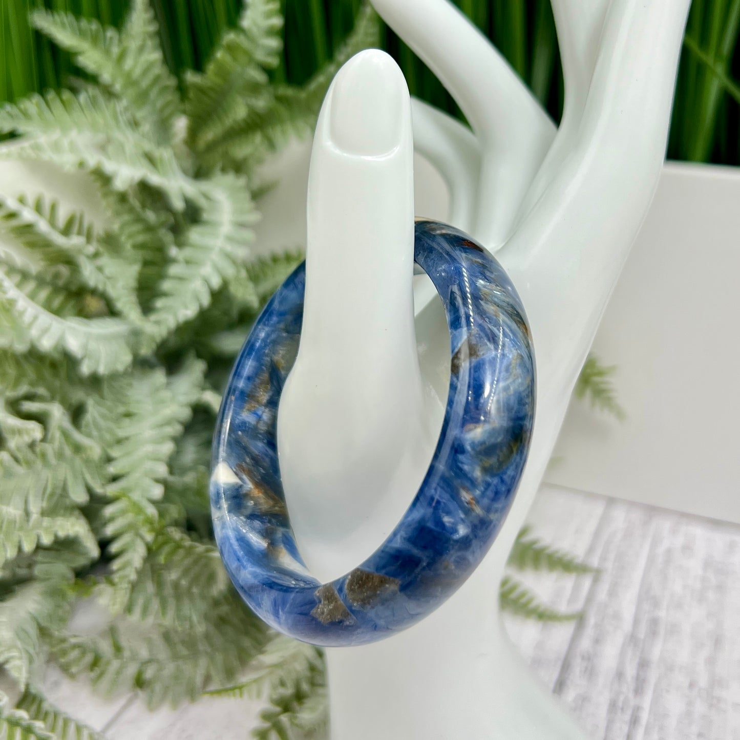 Blue Kyanite Mica Bangle High Quality RARE Crystal Jewellery 57mm Diameter