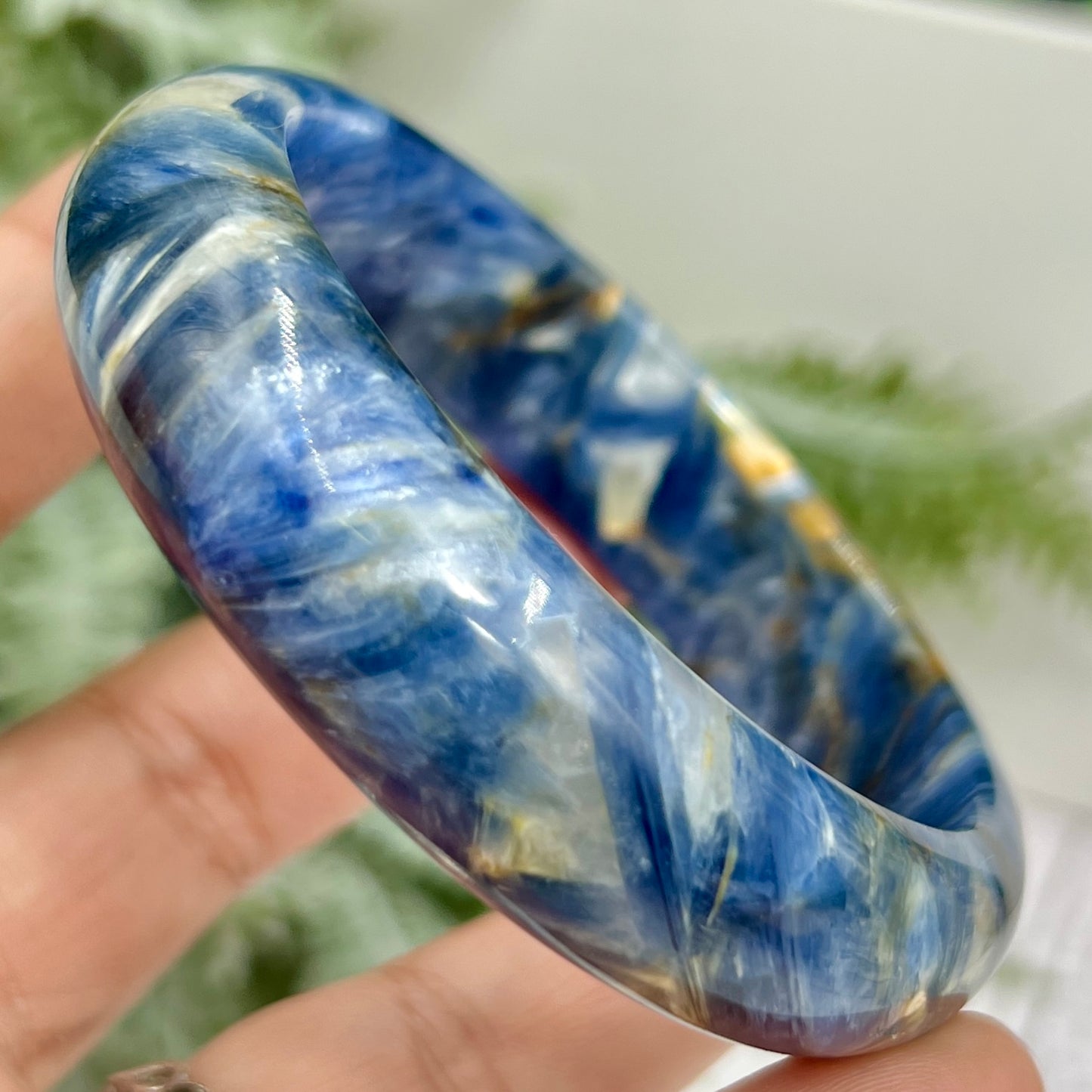 Blue Kyanite Mica Bangle High Quality RARE Crystal Jewellery 57mm Diameter