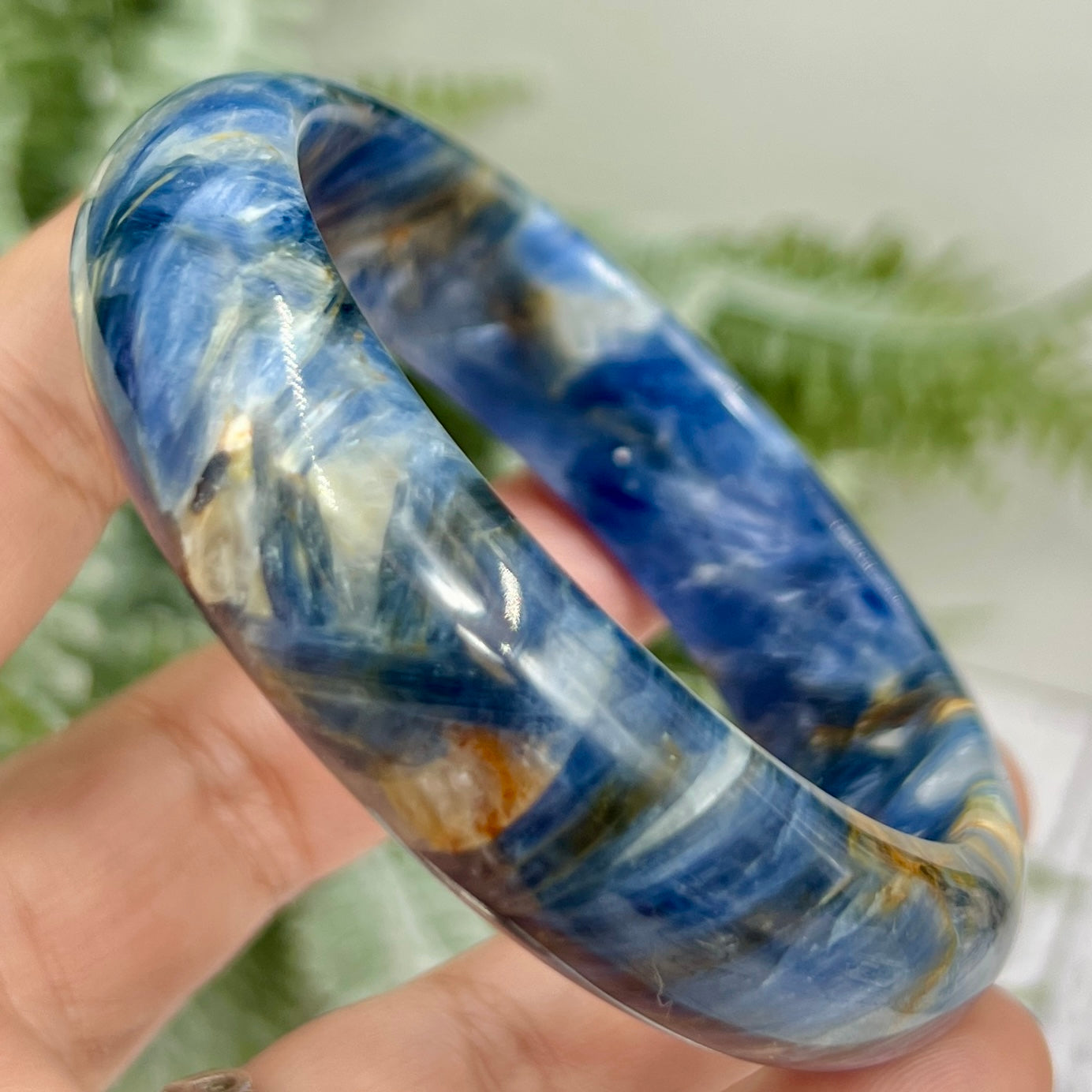 Blue Kyanite Mica Bangle High Quality RARE Crystal Jewellery 57mm Diameter