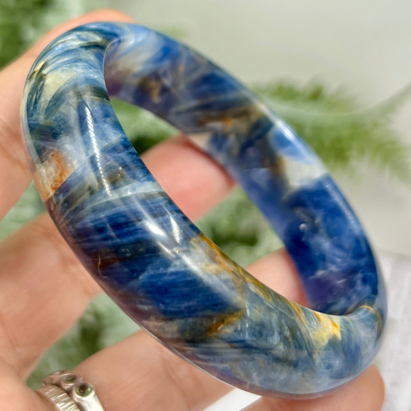 Blue Kyanite Mica Bangle High Quality RARE Crystal Jewellery 57mm Diameter