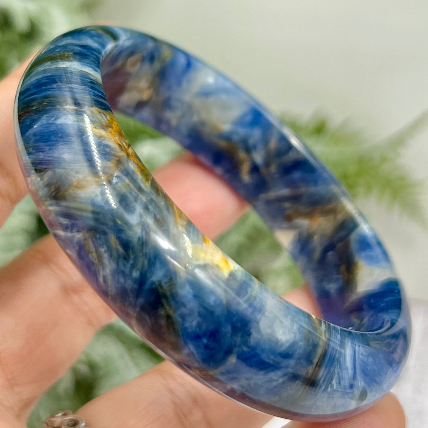 Blue Kyanite Mica Bangle High Quality RARE Crystal Jewellery 57mm Diameter