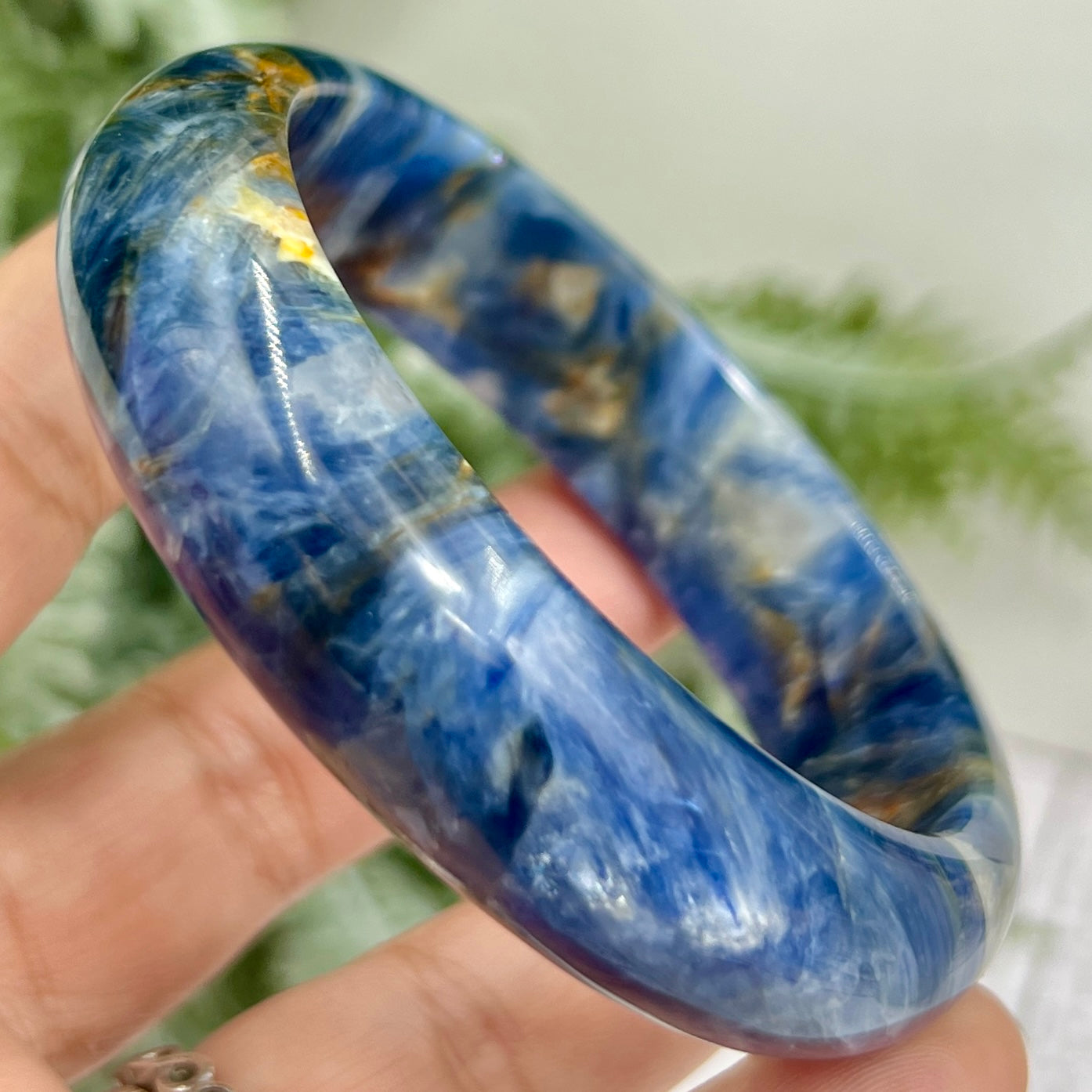 Blue Kyanite Mica Bangle High Quality RARE Crystal Jewellery 57mm Diameter
