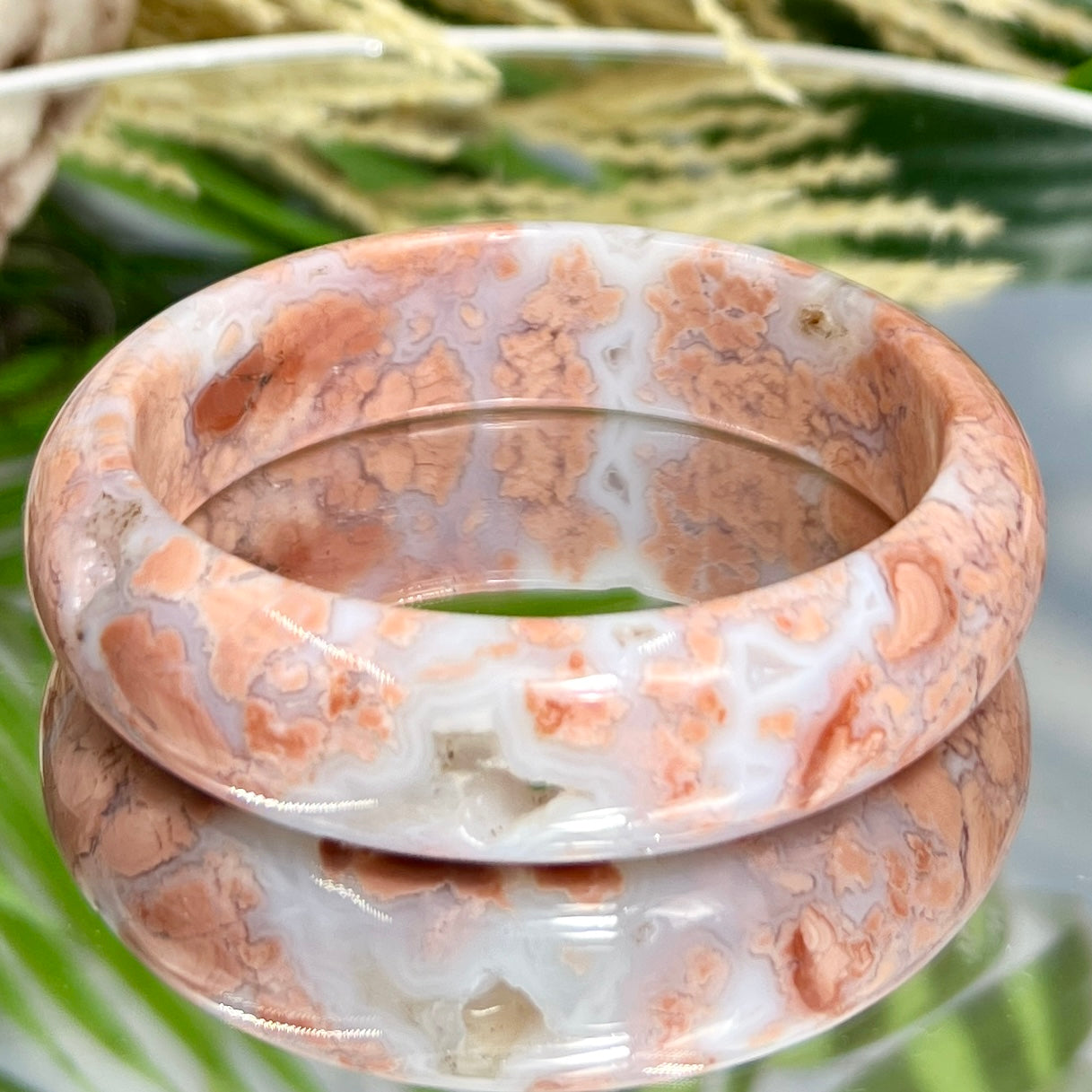 Pink Cotton Candy Druzy Agate Bangle Crystal Jewellery Gemstone 58mm