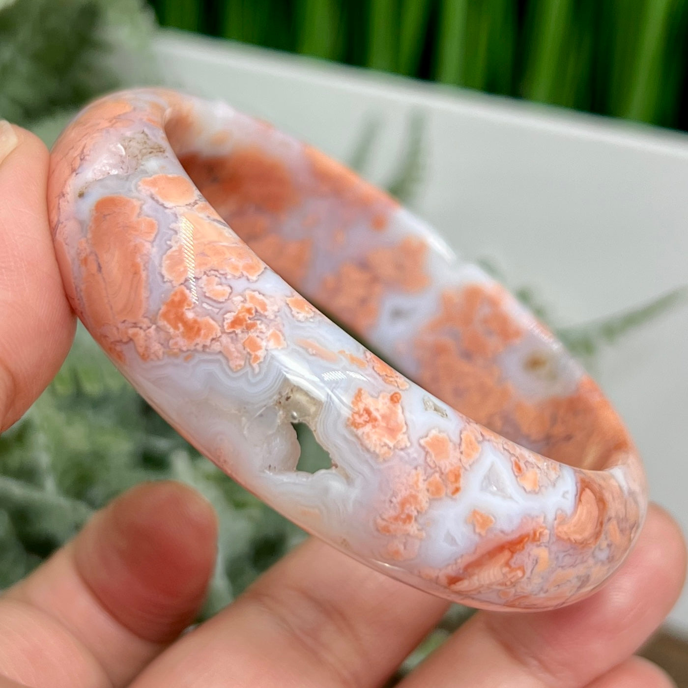 Pink Cotton Candy Druzy Agate Bangle Crystal Jewellery Gemstone 58mm