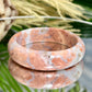Pink Cotton Candy Druzy Agate Bangle Crystal Jewellery Gemstone 58mm