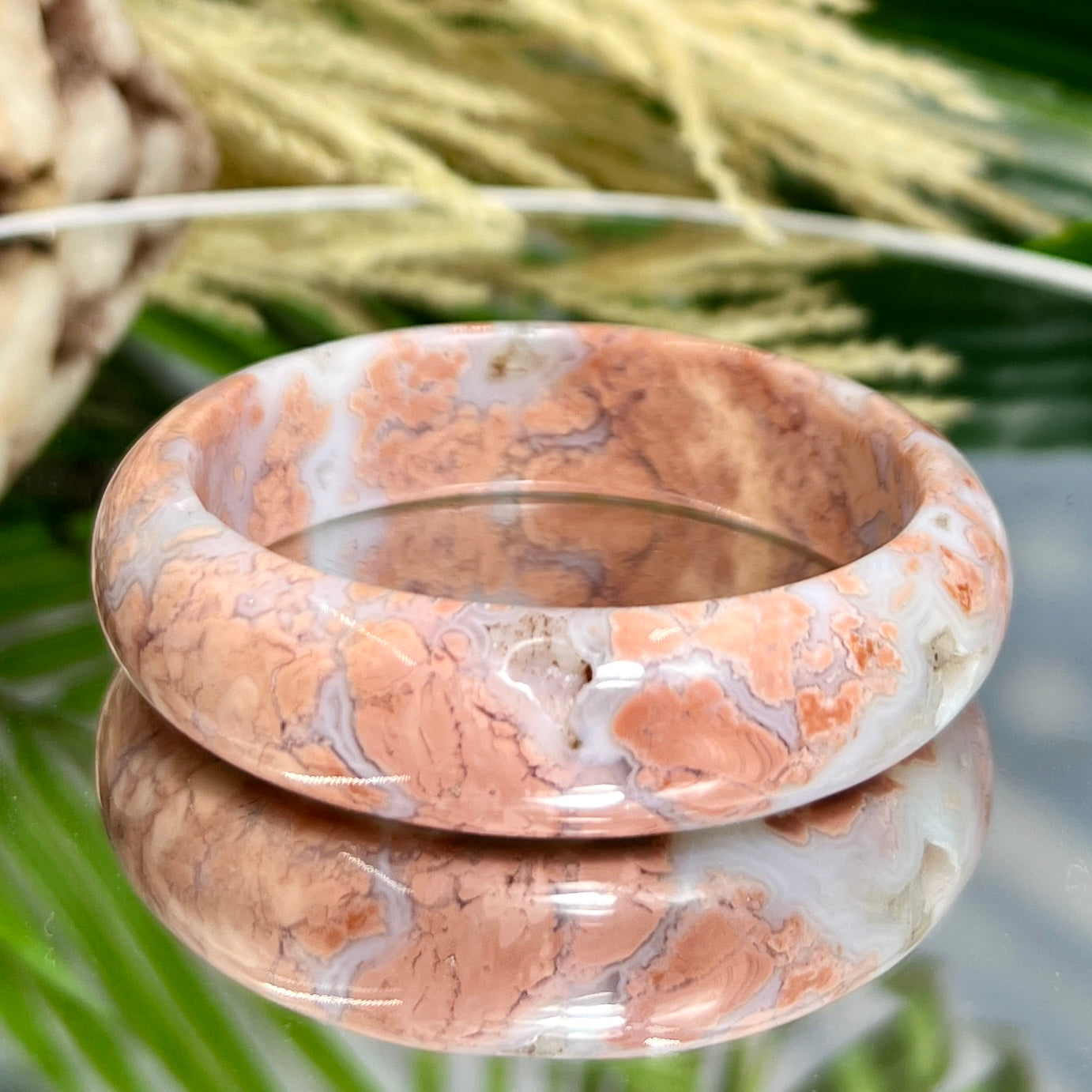 Pink Cotton Candy Druzy Agate Bangle Crystal Jewellery Gemstone 58mm
