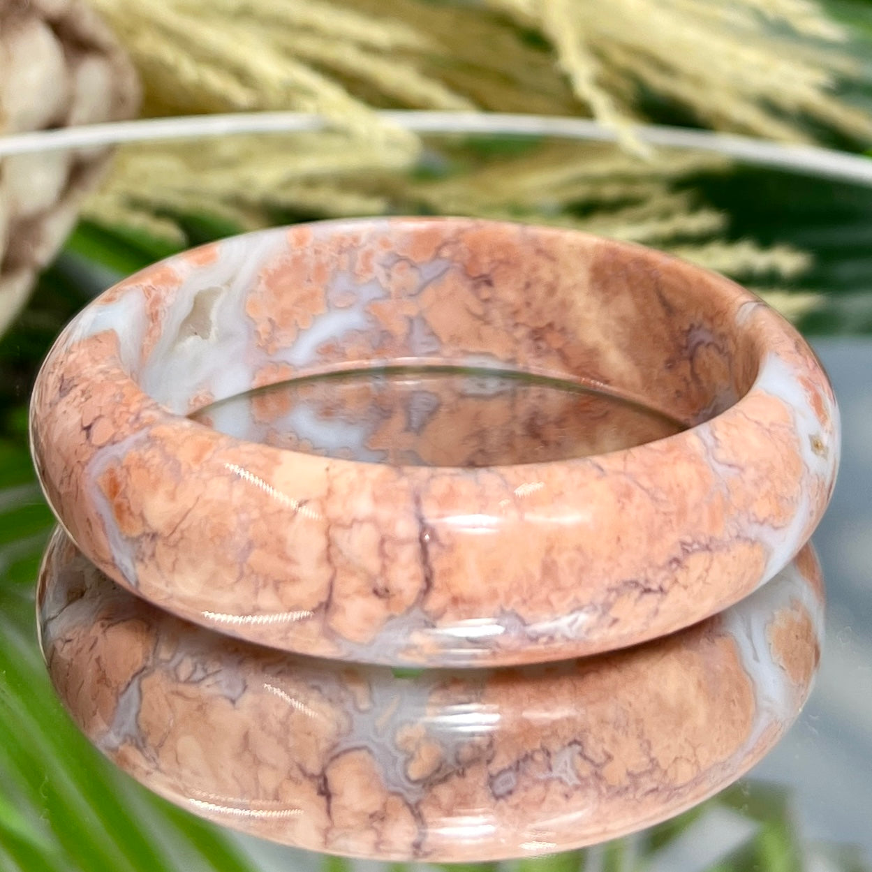 Pink Cotton Candy Druzy Agate Bangle Crystal Jewellery Gemstone 58mm