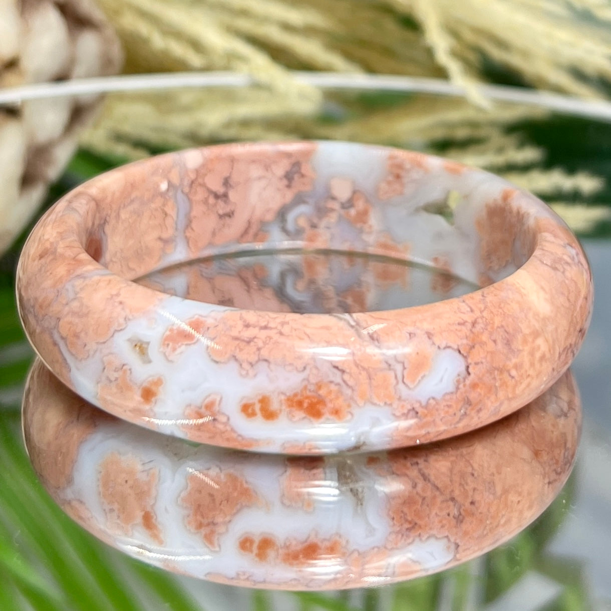 Pink Cotton Candy Druzy Agate Bangle Crystal Jewellery Gemstone 58mm