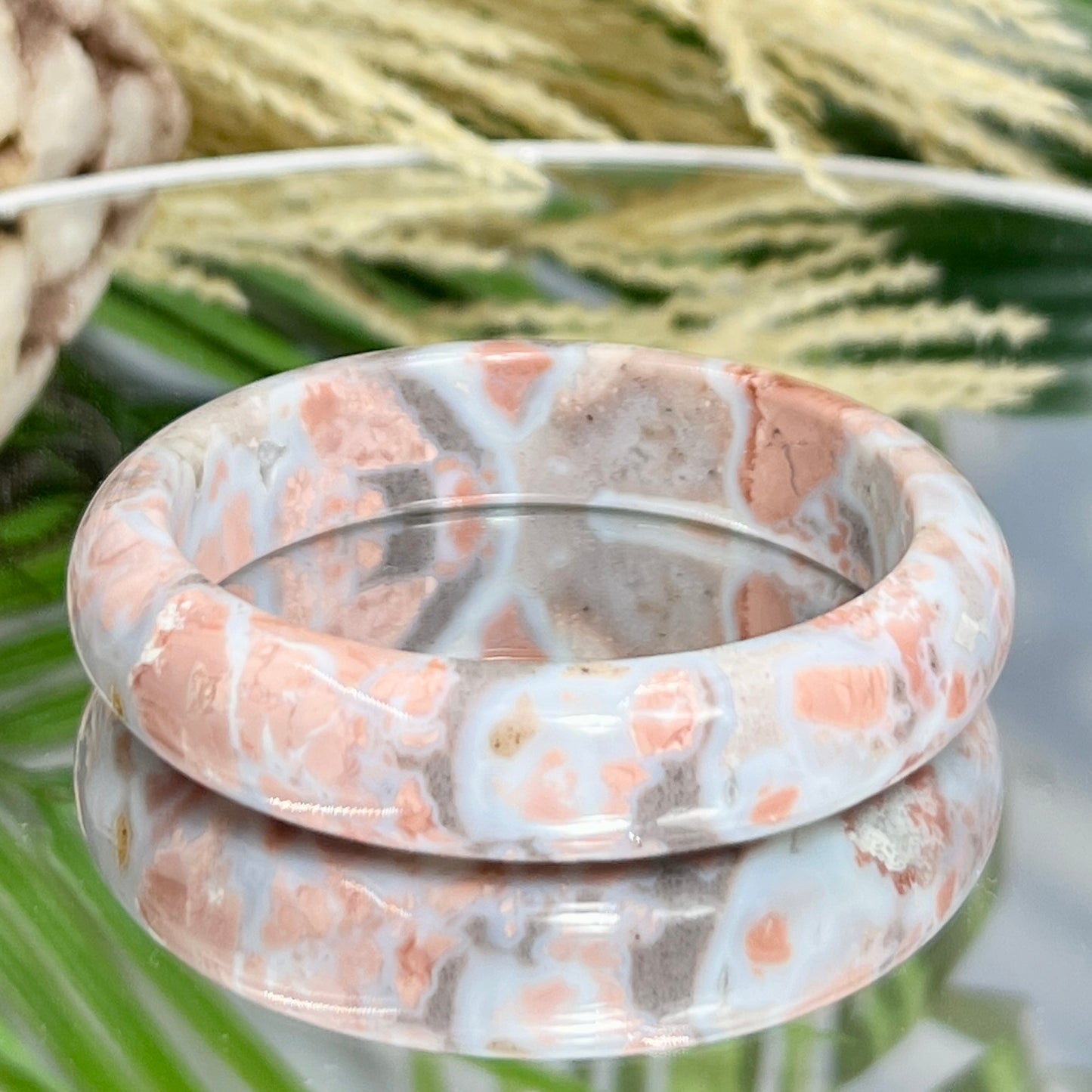 Pink Cotton Candy Druzy Agate Bangle Crystal Jewellery Gemstone 59mm